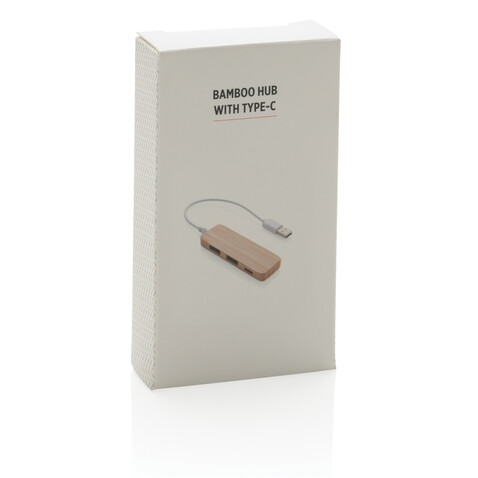 Bambus-Hub mit Type-C braun bedrucken, Art.-Nr. P308.739 Bambus-Hub mit Type-C braun bedrucken, Art.-Nr. P308.739