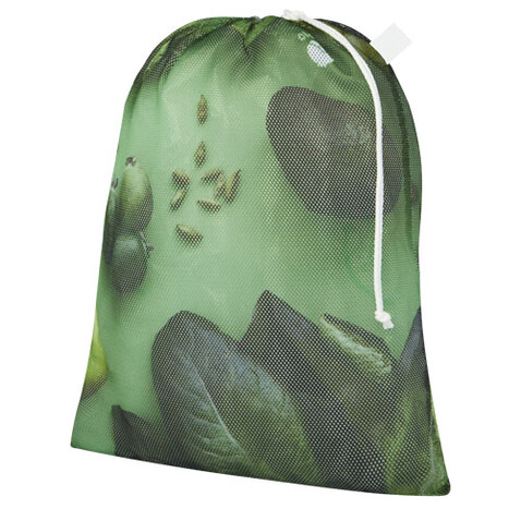 recycelter Polyester-Zuziehbeutel, 30 x 41 cm, weiss bedrucken, Art.-Nr. 1PL03701
