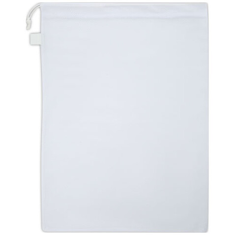 recycelter Polyester-Zuziehbeutel, 30 x 41 cm, weiss bedrucken, Art.-Nr. 1PL03701