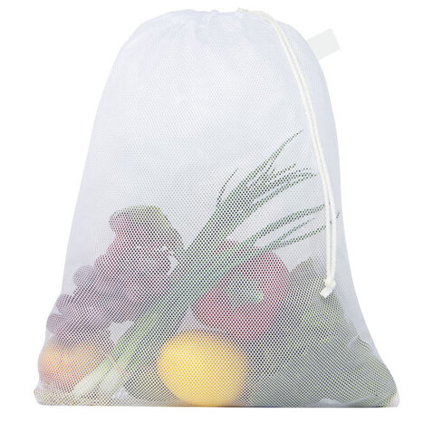 recycelter Polyester-Zuziehbeutel, 30 x 41 cm, weiss bedrucken, Art.-Nr. 1PL03701
