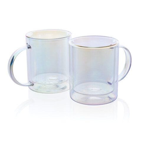 Doppelwandiger Deluxe-Becher aus galvanisiertem Glas transparent bedrucken, Art.-Nr. P433.110 Doppelwandiger Deluxe-Becher aus galvanisiertem Glas transparent bedrucken, Art.-Nr. P433.110
