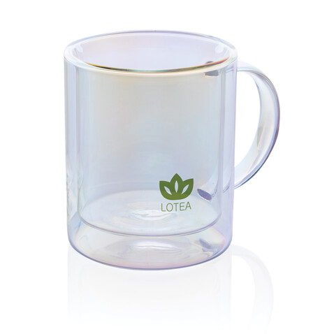 Doppelwandiger Deluxe-Becher aus galvanisiertem Glas transparent bedrucken, Art.-Nr. P433.110 Doppelwandiger Deluxe-Becher aus galvanisiertem Glas transparent bedrucken, Art.-Nr. P433.110