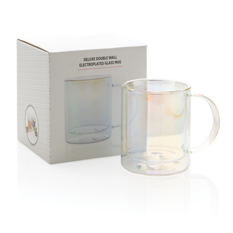 Doppelwandiger Deluxe-Becher aus galvanisiertem Glas transparent bedrucken, Art.-Nr. P433.110 Doppelwandiger Deluxe-Becher aus galvanisiertem Glas transparent bedrucken, Art.-Nr. P433.110