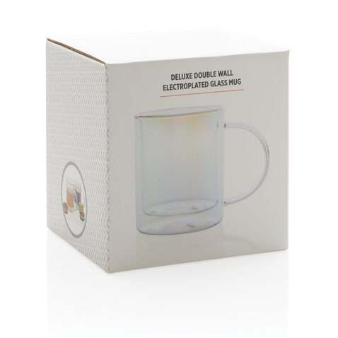 Doppelwandiger Deluxe-Becher aus galvanisiertem Glas transparent bedrucken, Art.-Nr. P433.110 Doppelwandiger Deluxe-Becher aus galvanisiertem Glas transparent bedrucken, Art.-Nr. P433.110