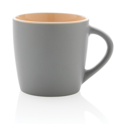 Keramiktasse innen coloriert, 300ml braun, grau bedrucken, Art.-Nr. P434.009 Keramiktasse innen coloriert, 300ml braun, grau bedrucken, Art.-Nr. P434.009