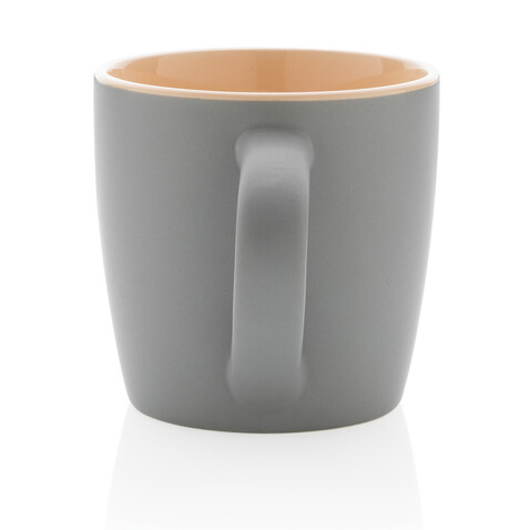 Keramiktasse innen coloriert, 300ml braun, grau bedrucken, Art.-Nr. P434.009 Keramiktasse innen coloriert, 300ml braun, grau bedrucken, Art.-Nr. P434.009