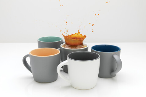 Keramiktasse innen coloriert, 300ml braun, grau bedrucken, Art.-Nr. P434.009 Keramiktasse innen coloriert, 300ml braun, grau bedrucken, Art.-Nr. P434.009