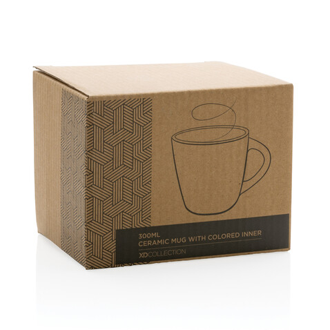 Keramiktasse innen coloriert, 300ml braun, grau bedrucken, Art.-Nr. P434.009 Keramiktasse innen coloriert, 300ml braun, grau bedrucken, Art.-Nr. P434.009