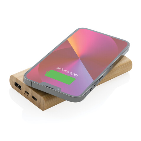8.000mAh Bambus-Wireless-Powerbank braun bedrucken, Art.-Nr. P322.359 8.000mAh Bambus-Wireless-Powerbank braun bedrucken, Art.-Nr. P322.359
