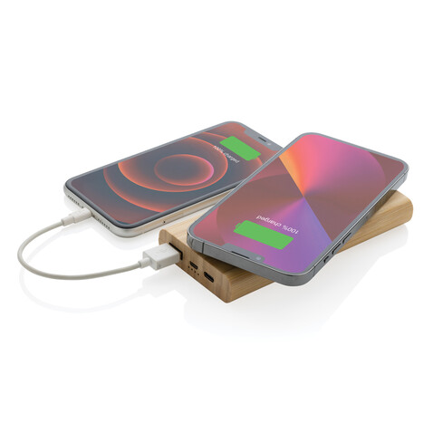 8.000mAh Bambus-Wireless-Powerbank braun bedrucken, Art.-Nr. P322.359 8.000mAh Bambus-Wireless-Powerbank braun bedrucken, Art.-Nr. P322.359