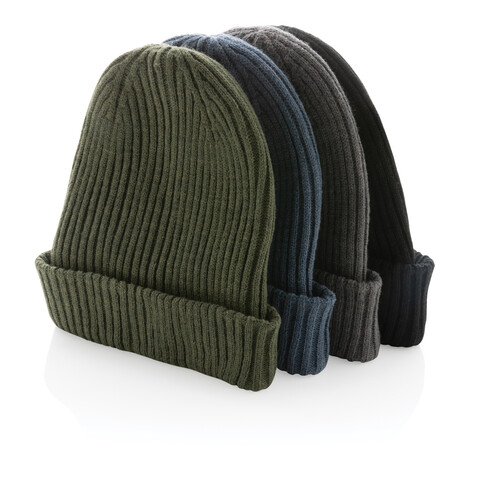 Impact AWARE™ Polylana® doppelt gestrickte Mütze grün bedrucken, Art.-Nr. P453.397 Impact AWARE™ Polylana® doppelt gestrickte Mütze grün bedrucken, Art.-Nr. P453.397