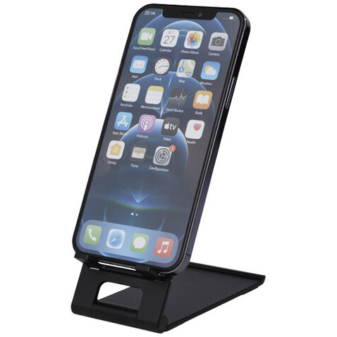 Rise schlanker Aluminium Smartphone Ständer, schwarz bedrucken, Art.-Nr. 12427990