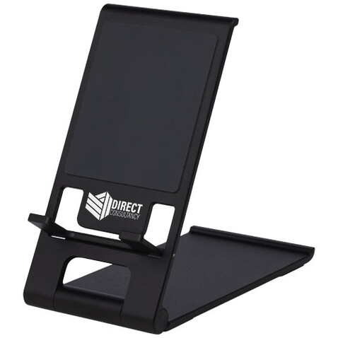 Rise schlanker Aluminium Smartphone Ständer, schwarz bedrucken, Art.-Nr. 12427990
