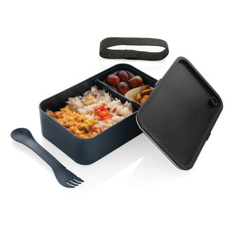 GRS RPP Lunchbox mit Göffel navy blau bedrucken, Art.-Nr. P269.055 GRS RPP Lunchbox mit Göffel navy blau bedrucken, Art.-Nr. P269.055
