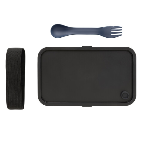 GRS RPP Lunchbox mit Göffel navy blau bedrucken, Art.-Nr. P269.055 GRS RPP Lunchbox mit Göffel navy blau bedrucken, Art.-Nr. P269.055
