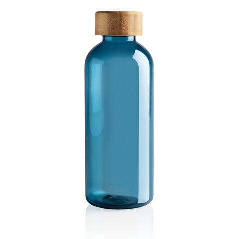 RCS rPET Flasche mit Bambus-Deckel blau bedrucken, Art.-Nr. P433.095 RCS rPET Flasche mit Bambus-Deckel blau bedrucken, Art.-Nr. P433.095