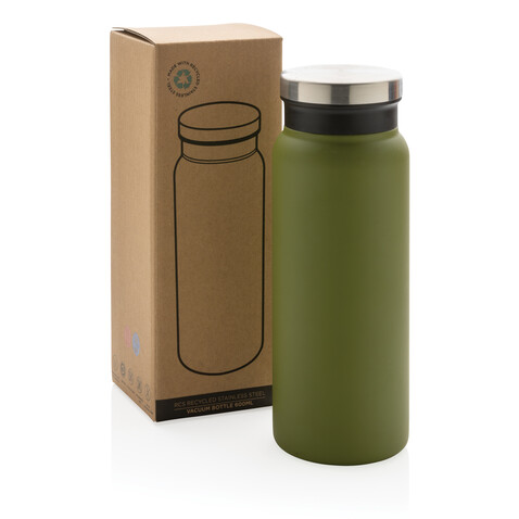 RCS recycelte Stainless Steel Vakuumflasche 600ml grün bedrucken, Art.-Nr. P433.027 RCS recycelte Stainless Steel Vakuumflasche 600ml grün bedrucken, Art.-Nr. P433.027