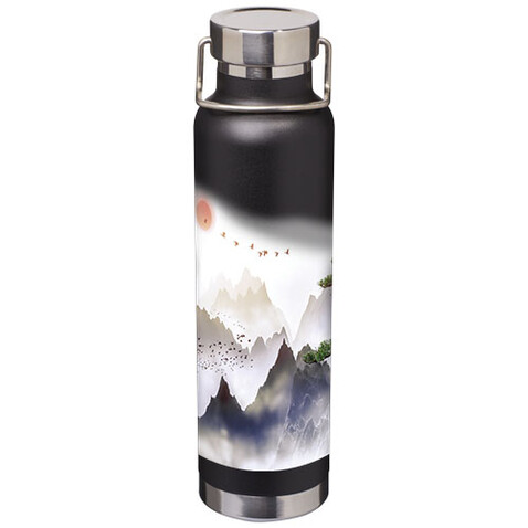 Thor 650 ml Kupfer-Vakuum Isoliersportflasche, schwarz bedrucken, Art.-Nr. 10048800 Thor 650 ml Kupfer-Vakuum Isoliersportflasche, schwarz bedrucken, Art.-Nr. 10048800