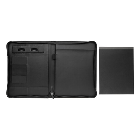 RCS rPU Deluxe Tech Portfolio mit Reißverschluss schwarz bedrucken, Art.-Nr. P774.401
