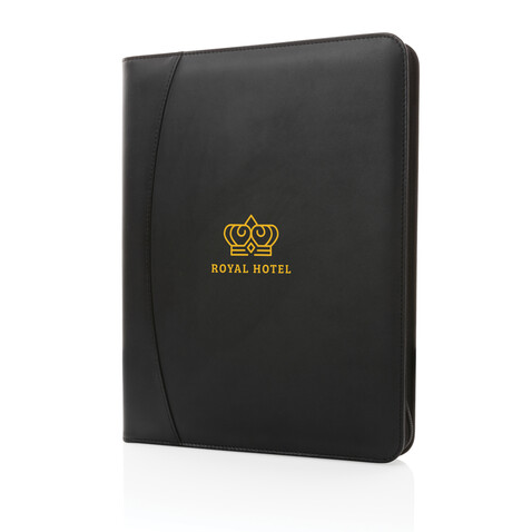 RCS rPU Deluxe Tech Portfolio mit Reißverschluss schwarz bedrucken, Art.-Nr. P774.401