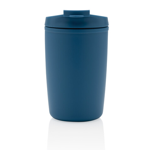 GRS recycelter PP-Becher mit Flip-Deckel blau bedrucken, Art.-Nr. P433.085 GRS recycelter PP-Becher mit Flip-Deckel blau bedrucken, Art.-Nr. P433.085