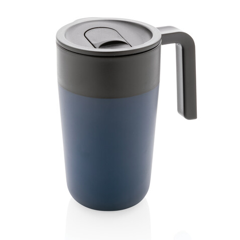 GRS recycelte PP und Stainless Steel Tasse mit Griff navy blau bedrucken, Art.-Nr. P433.235 GRS recycelte PP und Stainless Steel Tasse mit Griff navy blau bedrucken, Art.-Nr. P433.235