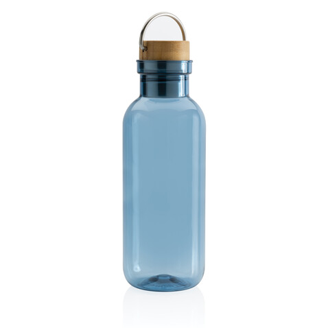 RCS rPET Flasche with Bambusdeckel und Griff blau bedrucken, Art.-Nr. P433.265 RCS rPET Flasche with Bambusdeckel und Griff blau bedrucken, Art.-Nr. P433.265