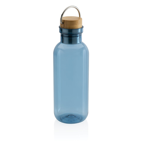 RCS rPET Flasche with Bambusdeckel und Griff blau bedrucken, Art.-Nr. P433.265 RCS rPET Flasche with Bambusdeckel und Griff blau bedrucken, Art.-Nr. P433.265