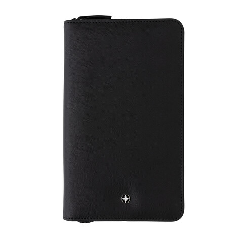 Swiss Peak Heritage RCS rPU RFID Travel Wallet schwarz bedrucken, Art.-Nr. P820.341