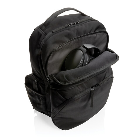 Swiss Peak AWARE™ RPET 15,6 Zoll Pendler-Rucksack schwarz bedrucken, Art.-Nr. P762.781