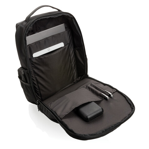 Swiss Peak AWARE™ RPET 15,6 Zoll Pendler-Rucksack schwarz bedrucken, Art.-Nr. P762.781