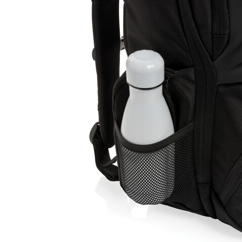 Swiss Peak AWARE™ RPET 15,6 Zoll Pendler-Rucksack schwarz bedrucken, Art.-Nr. P762.781