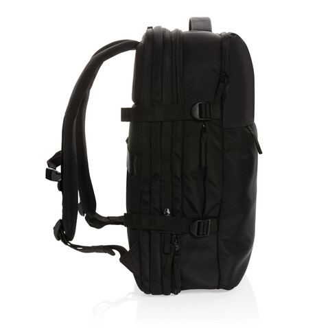 Swiss Peak AWARE™ RPET 15.6" erweiterbarer Wochenendrucksack schwarz bedrucken, Art.-Nr. P762.791 Swiss Peak AWARE™ RPET 15.6" erweiterbarer Wochenendrucksack schwarz bedrucken, Art.-Nr. P762.791