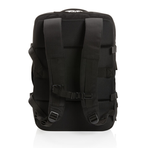 Swiss Peak AWARE™ RPET 15.6" erweiterbarer Wochenendrucksack schwarz bedrucken, Art.-Nr. P762.791 Swiss Peak AWARE™ RPET 15.6" erweiterbarer Wochenendrucksack schwarz bedrucken, Art.-Nr. P762.791