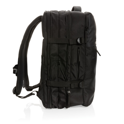 Swiss Peak AWARE™ RPET 15.6" erweiterbarer Wochenendrucksack schwarz bedrucken, Art.-Nr. P762.791 Swiss Peak AWARE™ RPET 15.6" erweiterbarer Wochenendrucksack schwarz bedrucken, Art.-Nr. P762.791
