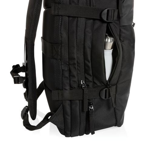 Swiss Peak AWARE™ RPET 15.6" erweiterbarer Wochenendrucksack schwarz bedrucken, Art.-Nr. P762.791 Swiss Peak AWARE™ RPET 15.6" erweiterbarer Wochenendrucksack schwarz bedrucken, Art.-Nr. P762.791