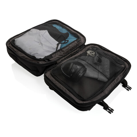 Swiss Peak AWARE™ RPET 15.6" erweiterbarer Wochenendrucksack schwarz bedrucken, Art.-Nr. P762.791 Swiss Peak AWARE™ RPET 15.6" erweiterbarer Wochenendrucksack schwarz bedrucken, Art.-Nr. P762.791