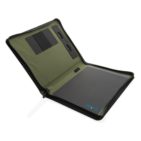 Impact Aware™ Deluxe 300D Tech Portfolio mit Reißverschluss grün bedrucken, Art.-Nr. P774.397