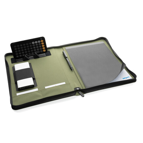 Impact Aware™ Deluxe 300D Tech Portfolio mit Reißverschluss grün bedrucken, Art.-Nr. P774.397