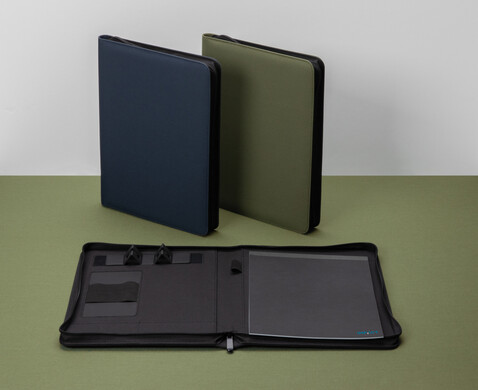 Impact Aware™ Deluxe 300D Tech Portfolio mit Reißverschluss grün bedrucken, Art.-Nr. P774.397
