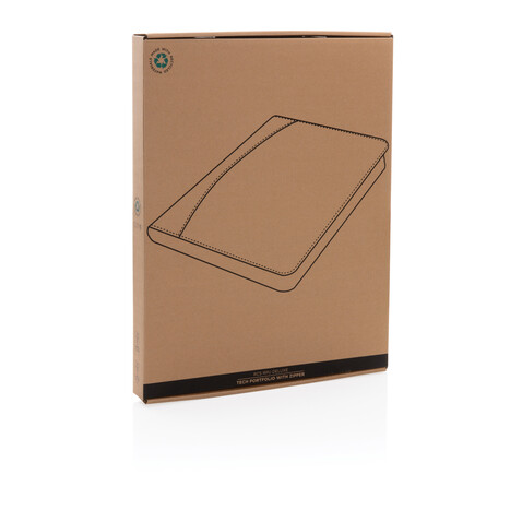 RCS rPU Deluxe Tech Portfolio mit Reißverschluss schwarz bedrucken, Art.-Nr. P774.401