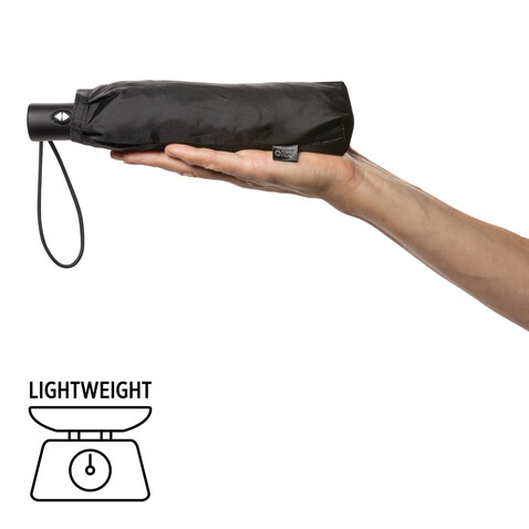 Swiss Peak AWARE™ RPET Ultra-Light 20.5" Automatik-Schirm schwarz bedrucken, Art.-Nr. P850.321