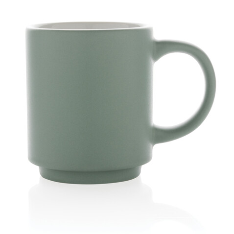 Stapelbare Keramiktasse, 180ml grün bedrucken, Art.-Nr. P434.077 Stapelbare Keramiktasse, 180ml grün bedrucken, Art.-Nr. P434.077