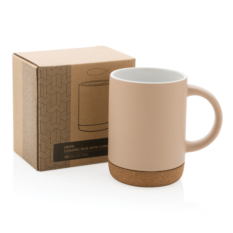 Keramikbecher mit Korkboden, 280ml braun bedrucken, Art.-Nr. P434.088 Keramikbecher mit Korkboden, 280ml braun bedrucken, Art.-Nr. P434.088