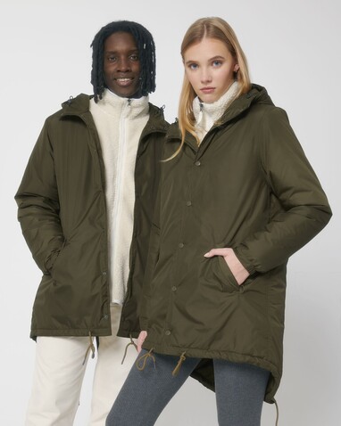 Padded Parker - Der Unisex-Parka wattiert - British Khaki - L bedrucken, Art.-Nr. STJU841C0081L