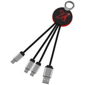 SCX.design C16 Kabel mit Leuchtlogo, rot, schwarz bedrucken, Art.-Nr. 2PX00221