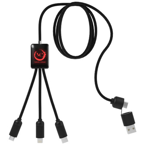 SCX.design C28 Erweitertes 5-in-1-Ladekabel, rot, schwarz bedrucken, Art.-Nr. 2PX06421 SCX.design C28 Erweitertes 5-in-1-Ladekabel, rot, schwarz bedrucken, Art.-Nr. 2PX06421