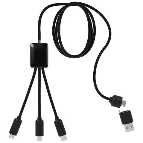 SCX.design C28 Erweitertes 5-in-1-Ladekabel, rot, schwarz bedrucken, Art.-Nr. 2PX06421 SCX.design C28 Erweitertes 5-in-1-Ladekabel, rot, schwarz bedrucken, Art.-Nr. 2PX06421