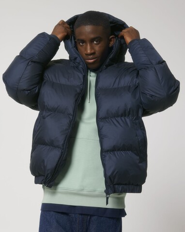 Puffer - Die Oversized Unisex-Steppjacke - French Navy - 3XL bedrucken, Art.-Nr. STJU840C7273X