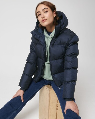 Puffer - Die Oversized Unisex-Steppjacke - French Navy - XS bedrucken, Art.-Nr. STJU840C727XS